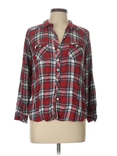 Pre-owned Torrid 3/4 Sleeve Button Down Shirt In Red
