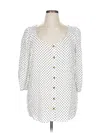Torrid 3/4 Sleeve Button Down Shirt In White