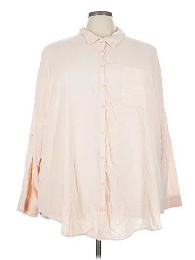 Pre-owned Torrid 3/4 Sleeve Button Down Shirt In White