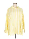 Torrid 3/4 Sleeve Button Down Shirt In Yellow