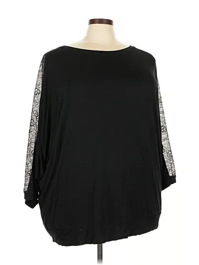 Torrid 3/4 Sleeve T-shirt In Black