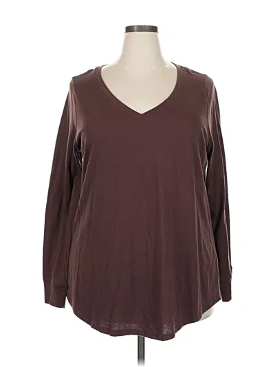 Pre-owned Torrid 3/4 Sleeve T-shirt In Brown
