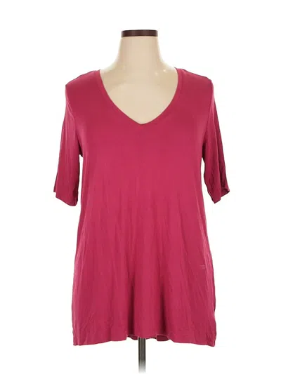 Pre-owned Torrid 3/4 Sleeve T-shirt In Burgundy