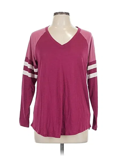 Pre-owned Torrid 3/4 Sleeve T-shirt In Burgundy