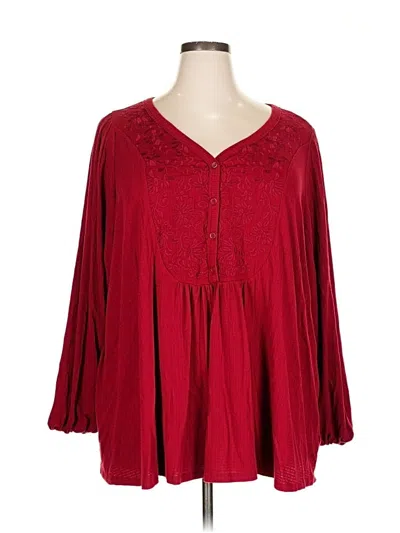 Pre-owned Torrid 3/4 Sleeve T-shirt In Red