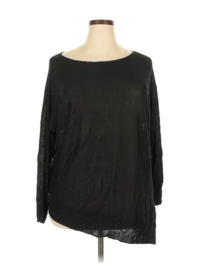 Pre-owned Torrid 3/4 Sleeve Top Black Boatneck Tops
