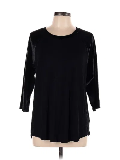 Pre-owned Torrid 3/4 Sleeve Top Black Boatneck Tops