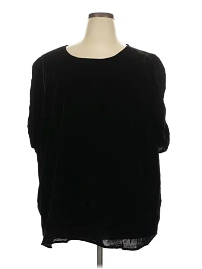 Pre-owned Torrid 3/4 Sleeve Top Black Boatneck Tops