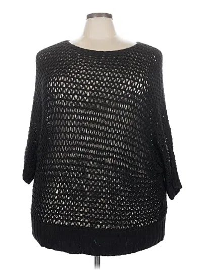 Pre-owned Torrid 3/4 Sleeve Top Black Boatneck Tops
