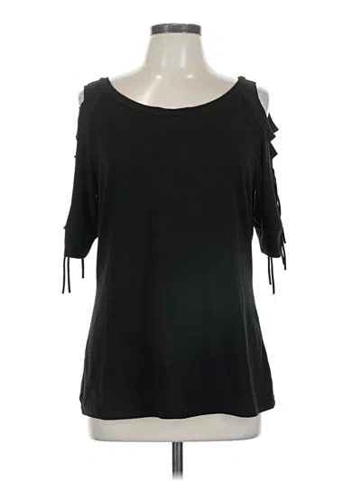 Pre-owned Torrid 3/4 Sleeve Top Black Cold Shoulder Neckline Tops