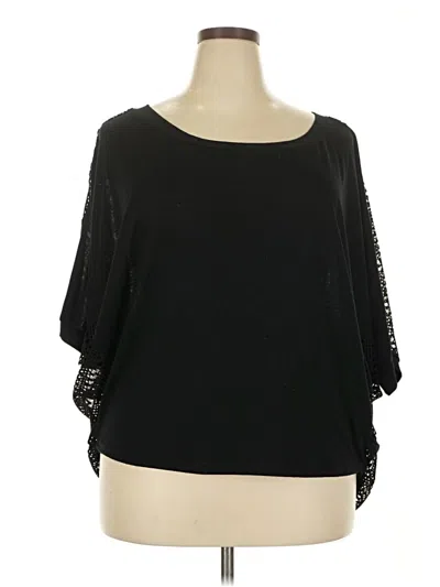 Pre-owned Torrid 3/4 Sleeve Top Black Cold Shoulder Neckline Tops