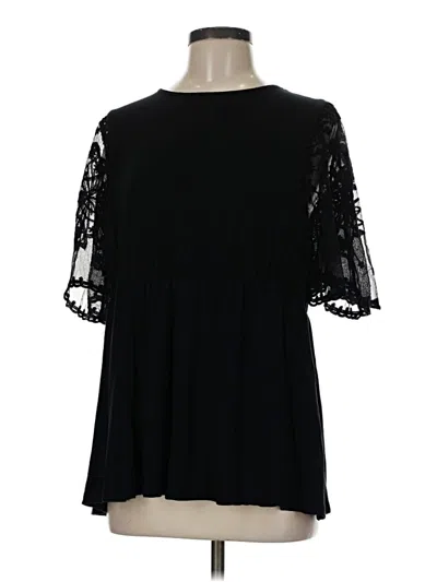 Pre-owned Torrid 3/4 Sleeve Top Black Cold Shoulder Neckline Tops