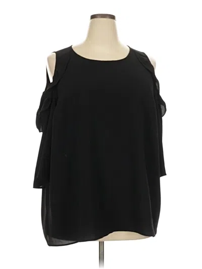Pre-owned Torrid 3/4 Sleeve Top Black Cold Shoulder Neckline Tops