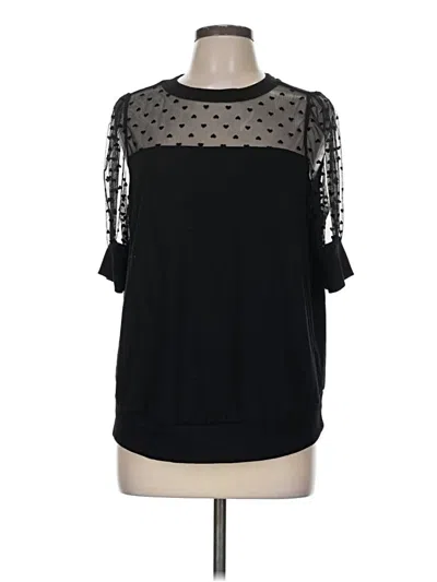 Pre-owned Torrid 3/4 Sleeve Top Black Cold Shoulder Neckline Tops