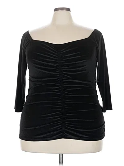 Pre-owned Torrid 3/4 Sleeve Top Black Sweetheart Neckline Tops