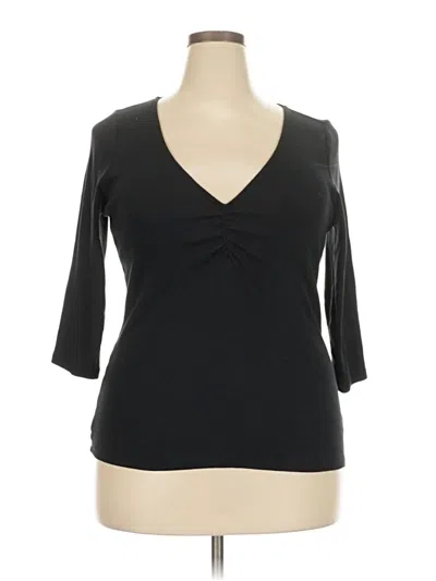 Pre-owned Torrid 3/4 Sleeve Top Black Sweetheart Neckline Tops