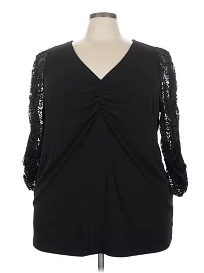 Torrid 3/4 Sleeve Top Black Sweetheart Neckline Tops