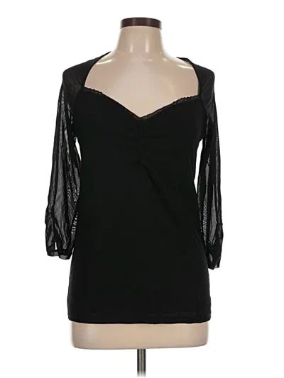 Pre-owned Torrid 3/4 Sleeve Top Black Sweetheart Neckline Tops
