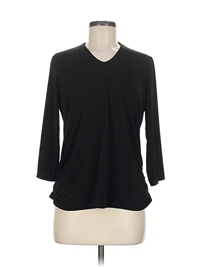 Pre-owned Torrid 3/4 Sleeve Top Black V Neck Tops