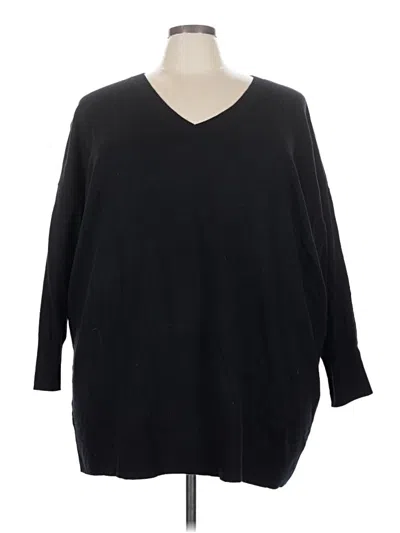 Pre-owned Torrid 3/4 Sleeve Top Black V-neck Tops