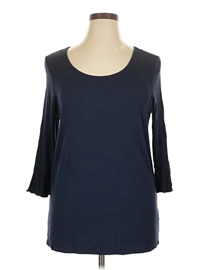 Pre-owned Torrid 3/4 Sleeve Top Blue Boatneck Tops