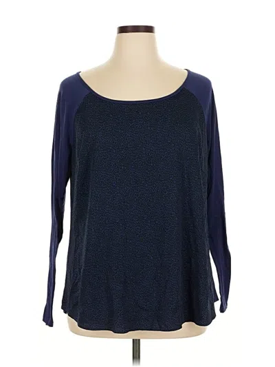 Pre-owned Torrid 3/4 Sleeve Top Blue Scoop Neck Tops