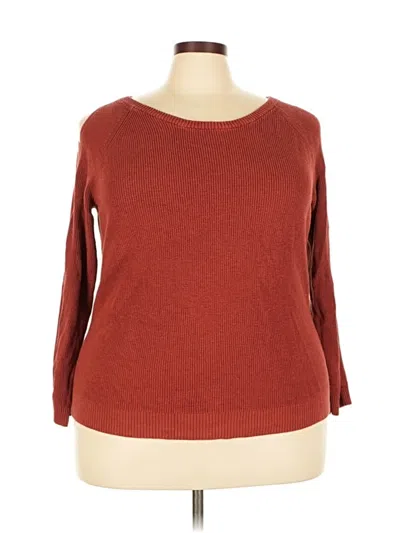 Pre-owned Torrid 3/4 Sleeve Top Burgundy Boatneck Tops
