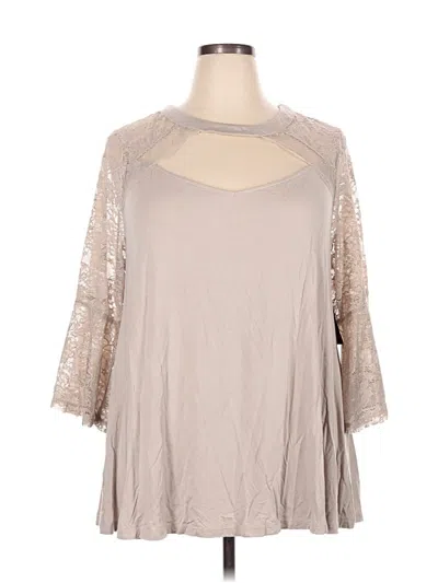 Torrid 3/4 Sleeve Top Gray Cold Shoulder Neckline Tops