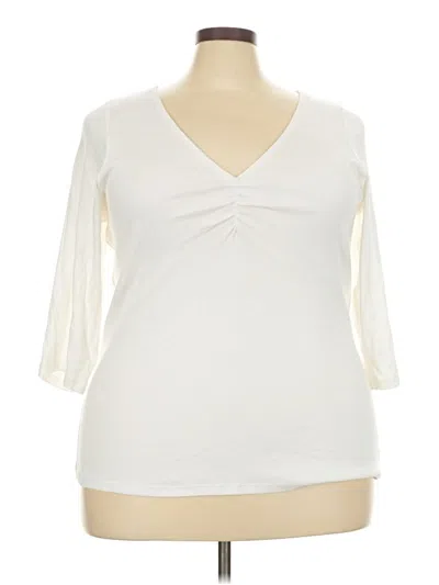 Pre-owned Torrid 3/4 Sleeve Top Ivory Sweetheart Neckline Tops