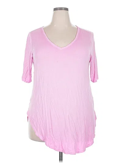Pre-owned Torrid 3/4 Sleeve Top Pink Scoop Neck Tops