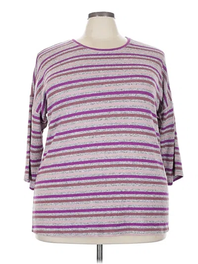 Pre-owned Torrid 3/4 Sleeve Top Purple Boatneck Tops