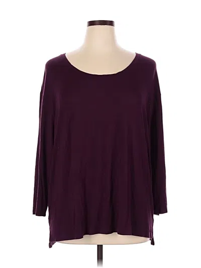 Pre-owned Torrid 3/4 Sleeve Top Purple Scoop Neck Tops