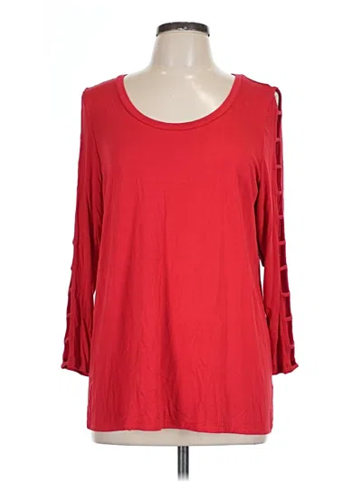 Pre-owned Torrid 3/4 Sleeve Top Red Cold Shoulder Neckline Tops