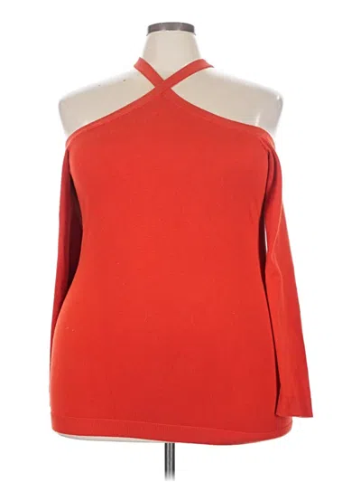 Pre-owned Torrid 3/4 Sleeve Top Red One Shoulder Neckline Tops