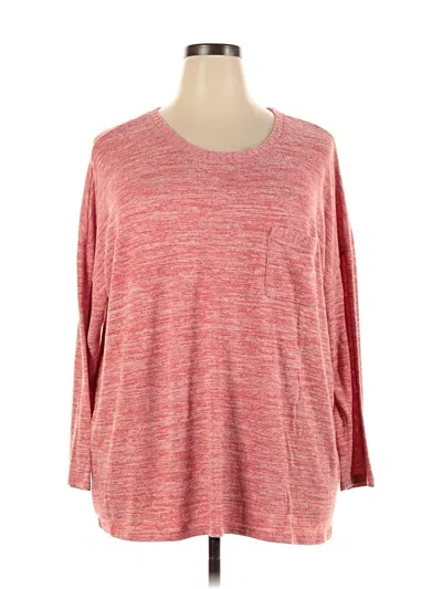 Pre-owned Torrid 3/4 Sleeve Top Red Scoop Neck Tops