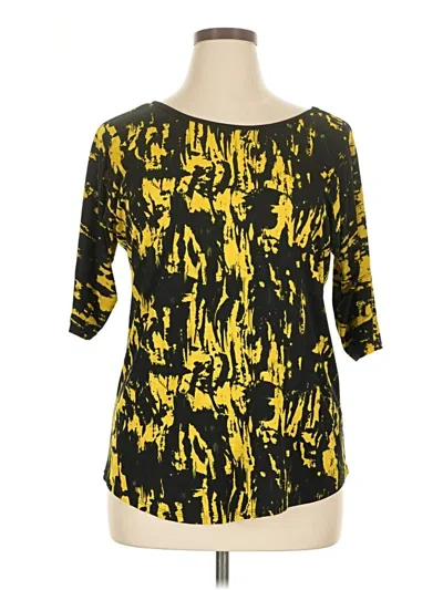 Pre-owned Torrid 3/4 Sleeve Top Yellow Boatneck Tops