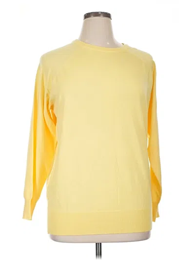 Pre-owned Torrid 3/4 Sleeve Top Yellow Crew Neck Tops