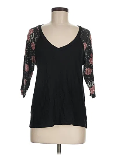 Pre-owned Torrid 3/4 Sleeve T-shirt In Black