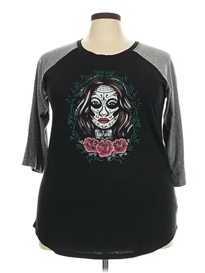 Pre-owned Torrid 3/4 Sleeve T-shirt In Black
