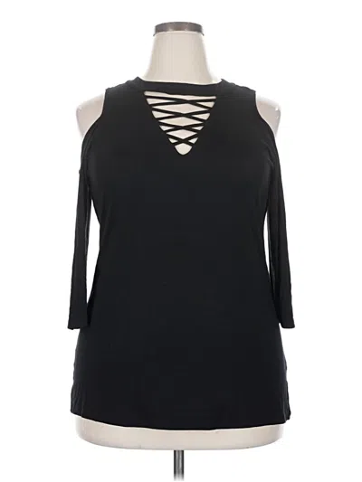 Pre-owned Torrid 3/4 Sleeve T-shirt In Black
