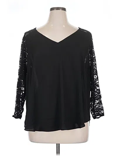 Pre-owned Torrid 3/4 Sleeve T-shirt In Black