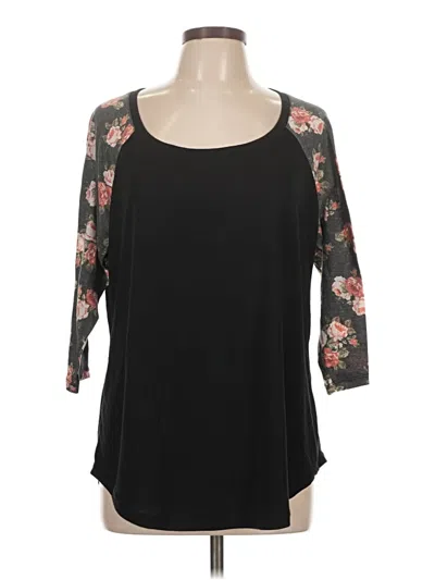 Pre-owned Torrid 3/4 Sleeve T-shirt In Black