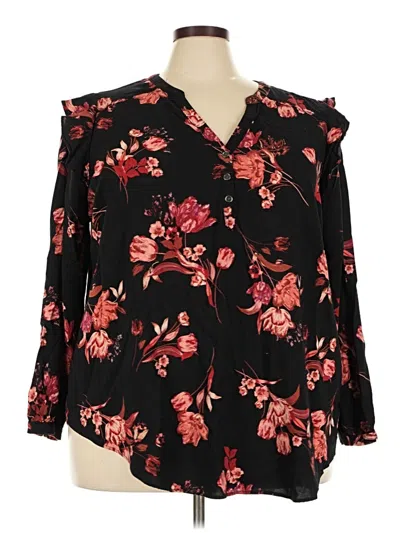 Pre-owned Torrid 3/4 Sleeve T-shirt In Black