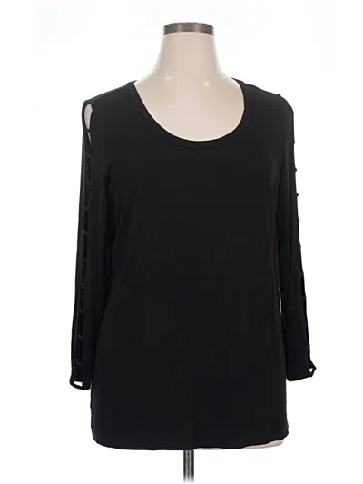 Torrid 3/4 Sleeve T-shirt In Black