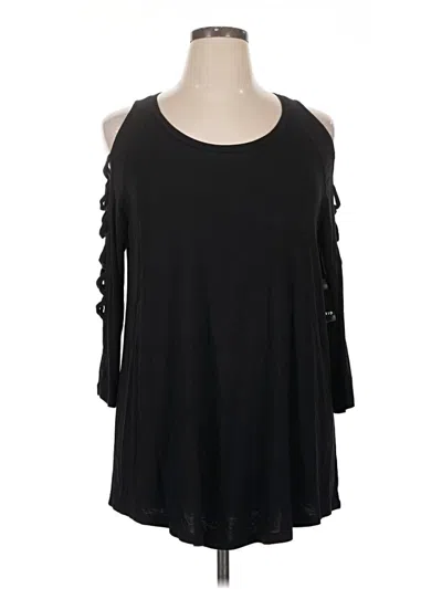 Torrid 3/4 Sleeve T-shirt In Black