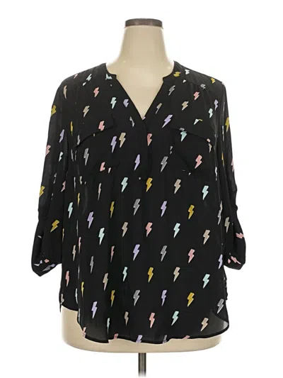 Pre-owned Torrid 3/4 Sleeve T-shirt In Black