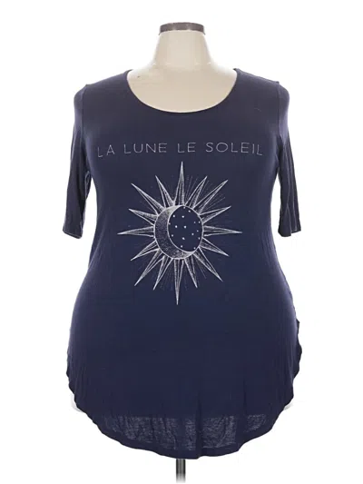 Pre-owned Torrid 3/4 Sleeve T-shirt In Blue