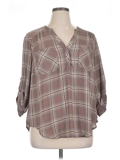 Pre-owned Torrid 3/4 Sleeve T-shirt In Brown