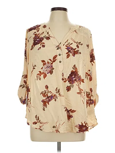 Pre-owned Torrid 3/4 Sleeve T-shirt In Brown