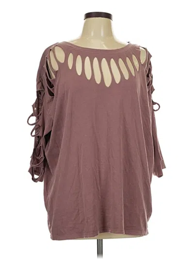 Pre-owned Torrid 3/4 Sleeve T-shirt In Brown